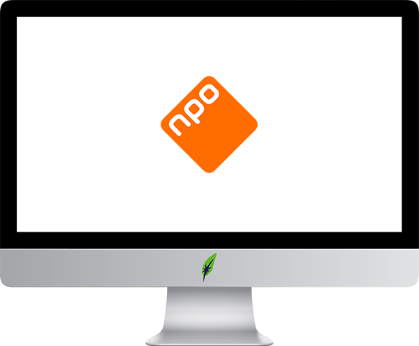 Afbeelding computerscherm met logo NPO Nederlandse Publieke Omroep - in kleur op transparante achtergrond - 600 * 496 pixels